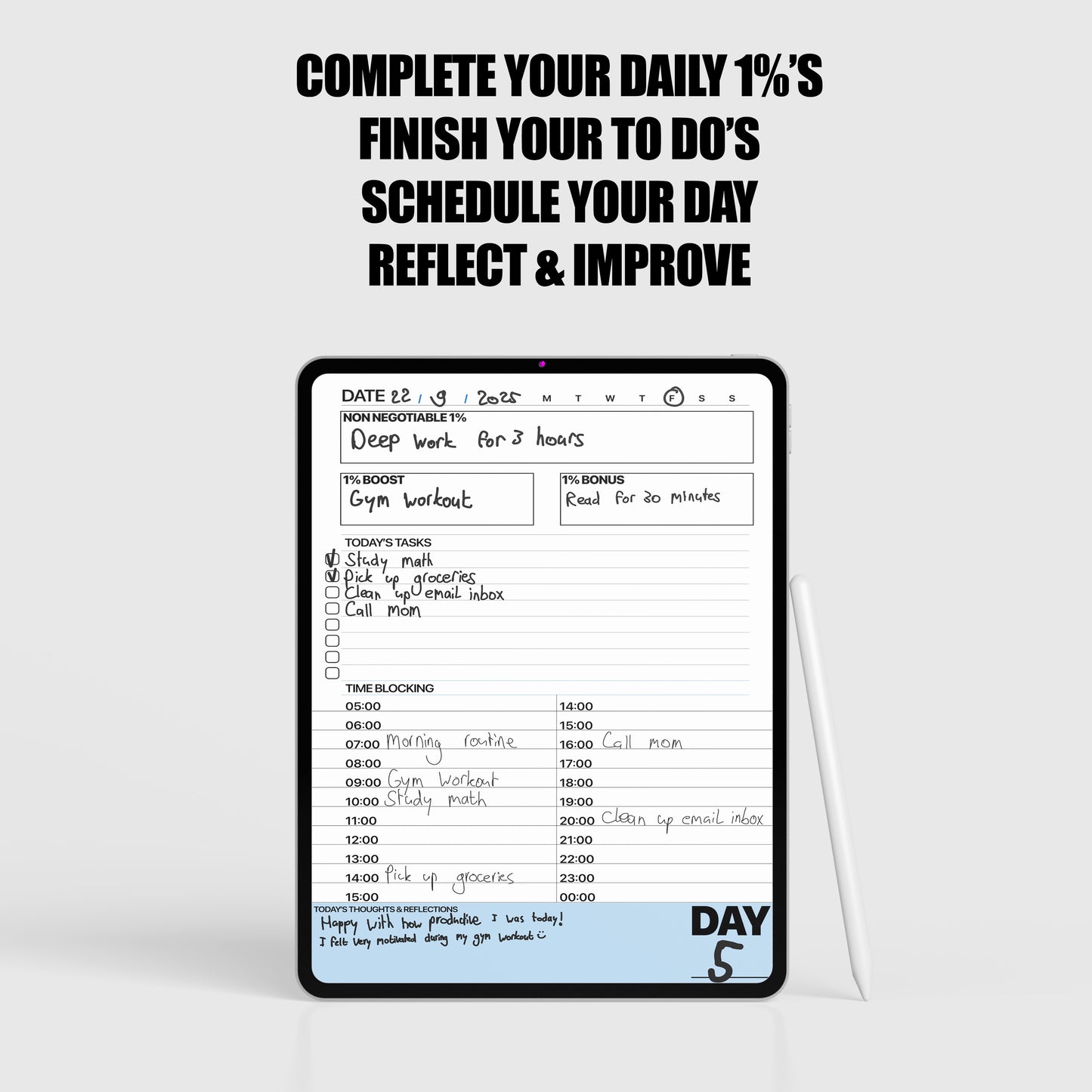 The 1% Digital Diary Template